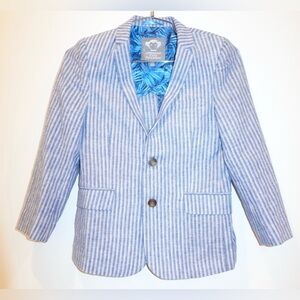 Addaman Fine Tailoring Boys Blue Pinstripe Blazer | Size 8